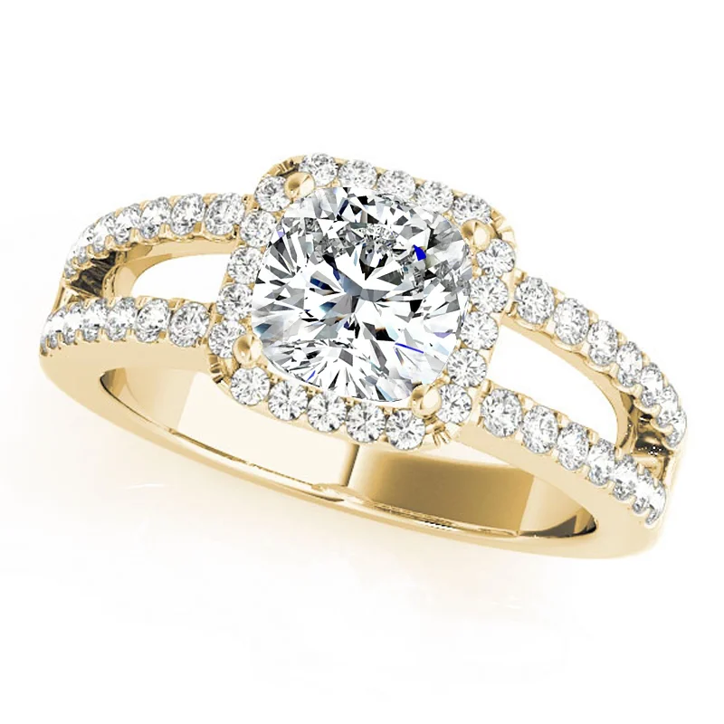 Women’s oval engagement rings-Auriya 14k Yellow Gold Lab Grown Cushion Diamond Halo Engagement Ring 0.50 to 5.00 ct. tw. (F-G VS)