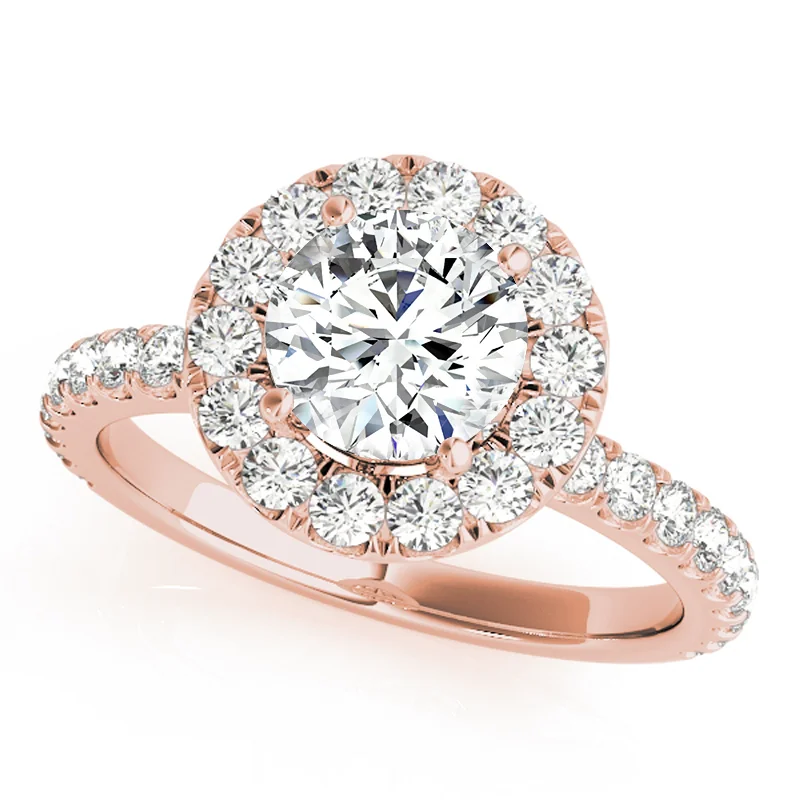 Classic diamond engagement rings-Auriya 14k Rose Gold Lab Grown Round Diamond Halo Engagement Ring 0.50 to 5.00 ct. tw. (F-G VS)