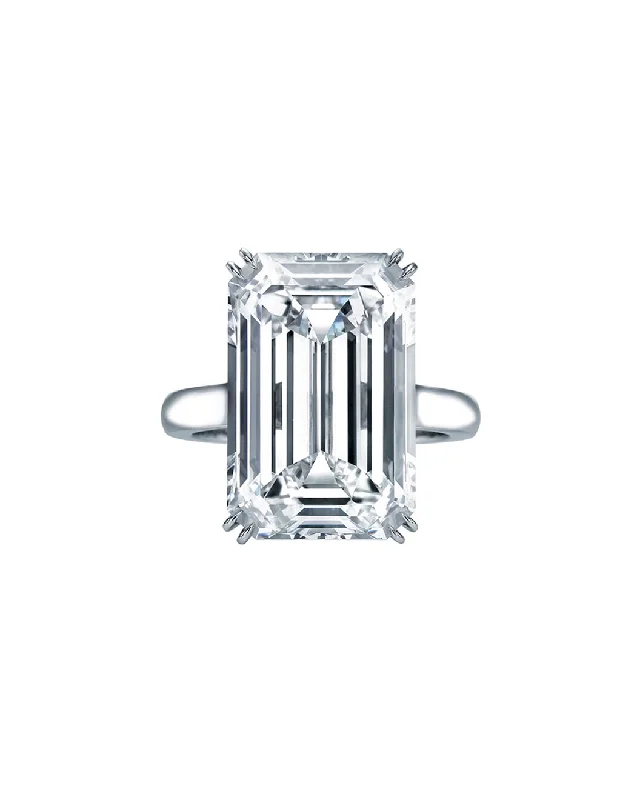 Women’s princess cut engagement rings-10 Carat Emerald Cut Diamond Engagement Ring