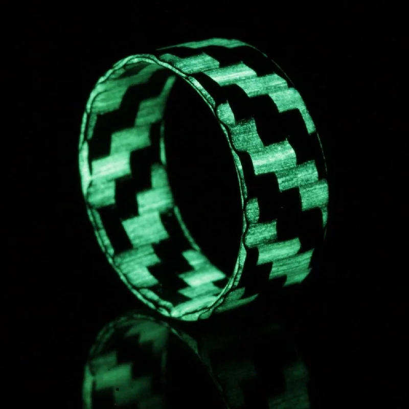 Women’s rings with birthstones-Glow in the Dark Ultra Lightweight Carbon Fiber Men's Wedding Band