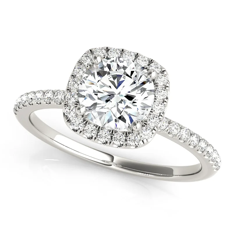 Engagement rings with twisted bands-Auriya 14k-White Gold Lab Grown Round Diamond Halo Engagement Ring 0.50 to 5.00 ct. tw. (F-G VS)