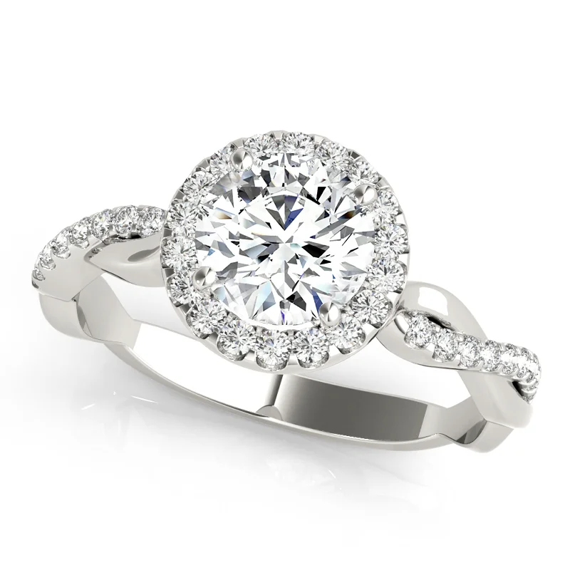 Unique engagement rings for women-Auriya 14k White Gold Lab Grown Round Diamond Halo Engagement Ring 0.50 to 5.00 ct. tw. (F-G VS)