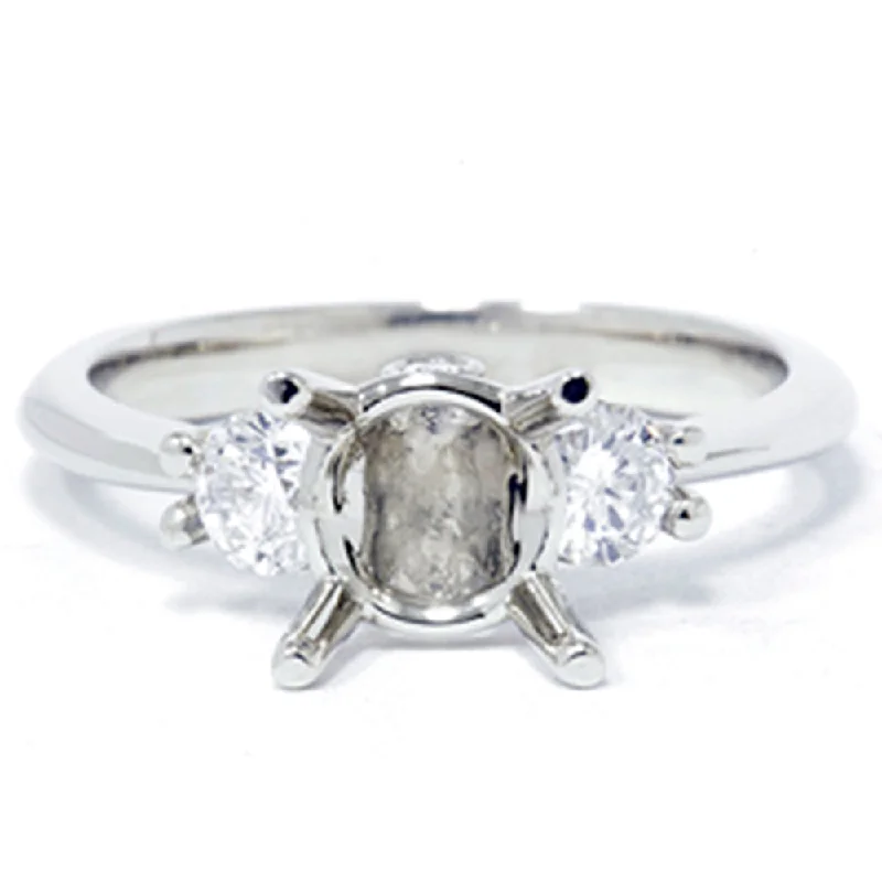 Engagement rings with cushion cut stones-1/3ct Diamond Semi-Mount Engagement Ring 14K Setting