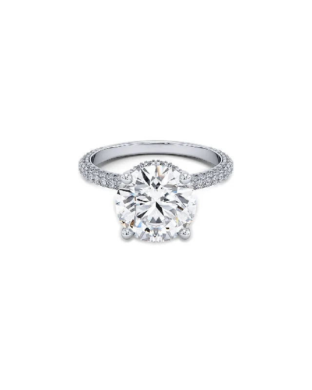 Engagement rings with halo and split shanks-3 Carat F Color Vs2 Certified Engagement Ring