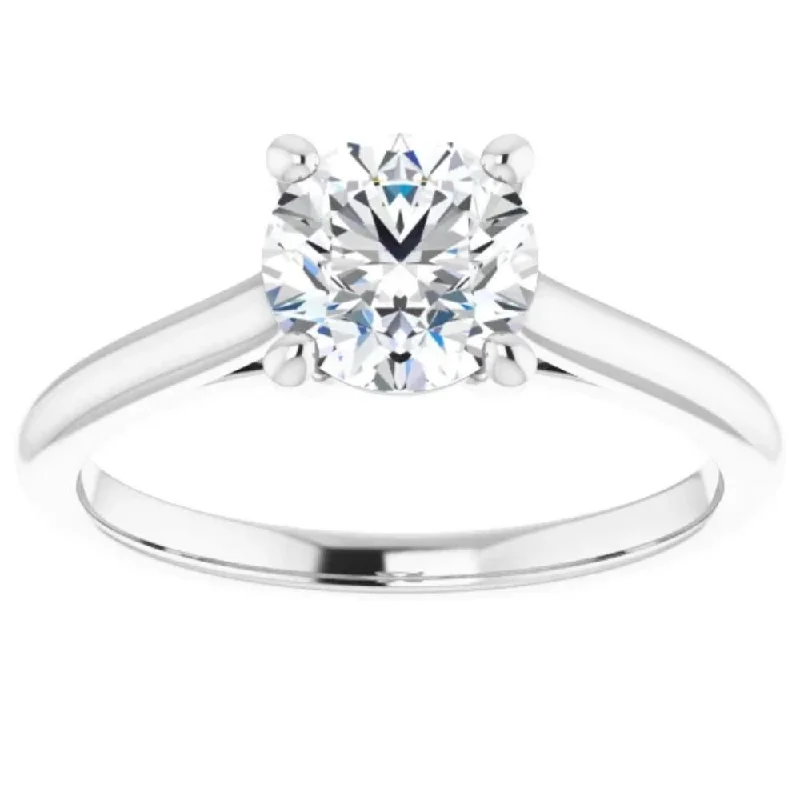 Custom-designed engagement rings-1ct Round Diamond Solitaire 14k Rose & White Gold Engagement Ring