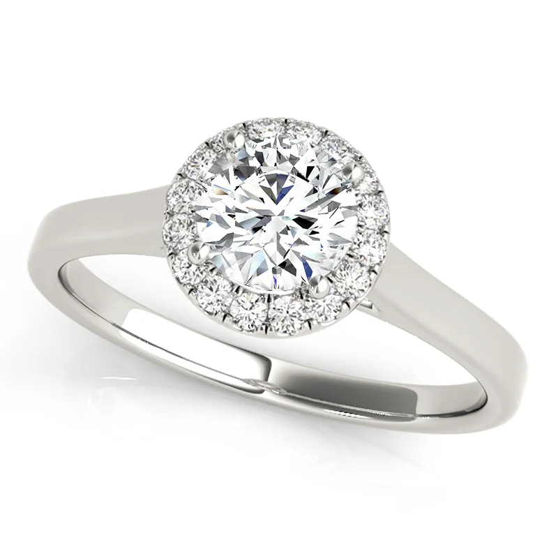 Women’s engagement rings with white gold bands-Auriya 14k-White Gold Lab Grown Round Diamond Halo Engagement Ring 0.50 to 5.00 ct. tw. (F-G VS)