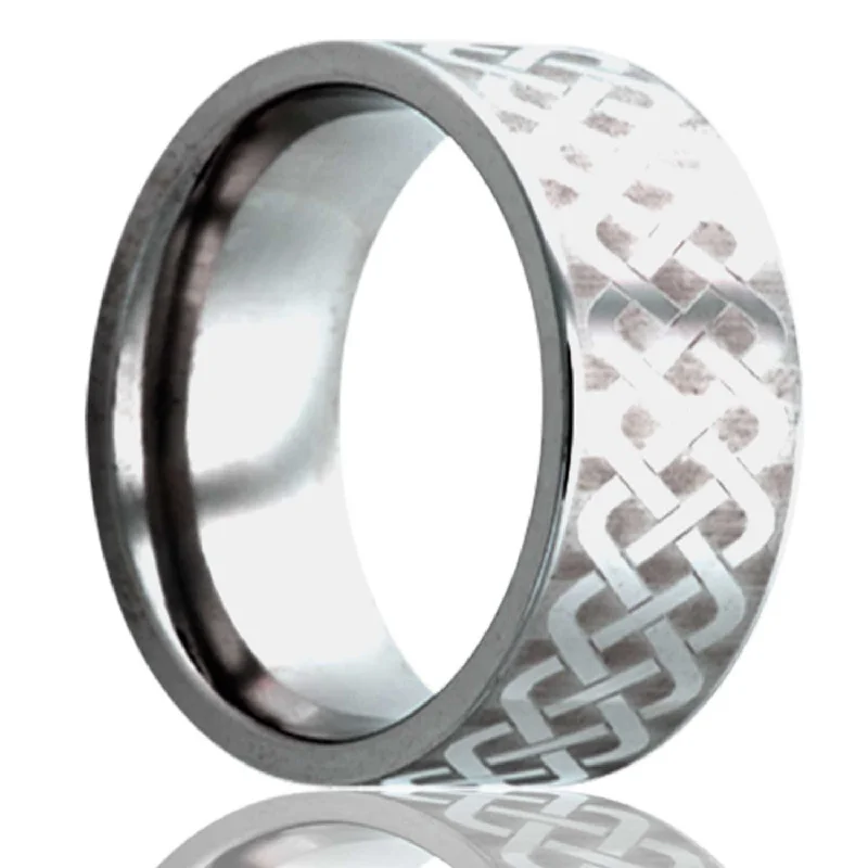 Affordable engagement rings for women-Celtic Sailor's Knot Tungsten Wedding Band