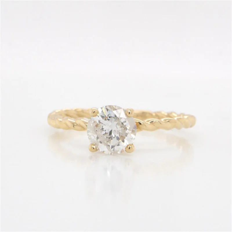 Engagement rings with halo settings and diamonds-Yellow Gold 'Twisted Rope' Diamond Engagement Ring