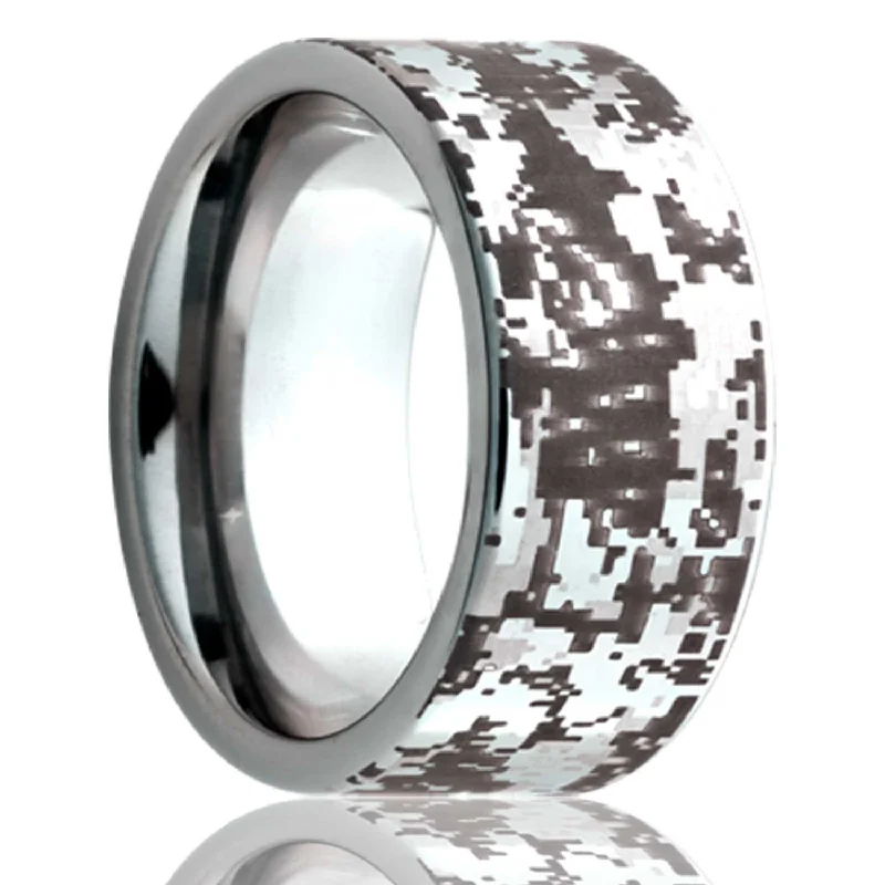 Women’s rings for anniversaries-Digital Camo Titanium Wedding Band