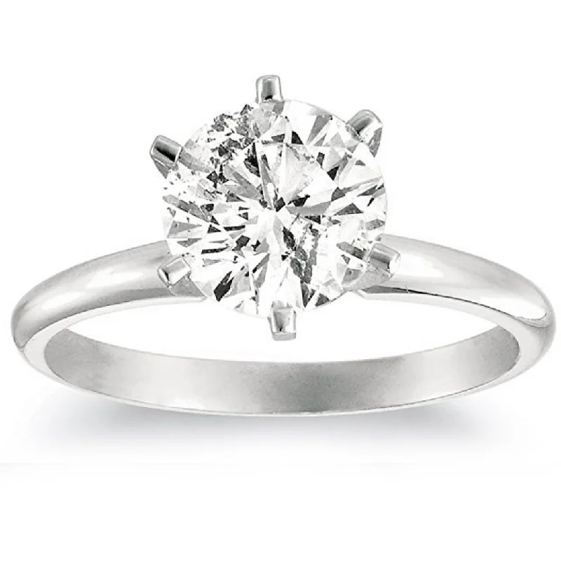 Antique style engagement rings-1 1/4ct Solitaire Diamond Engagement Ring 14K White Gold