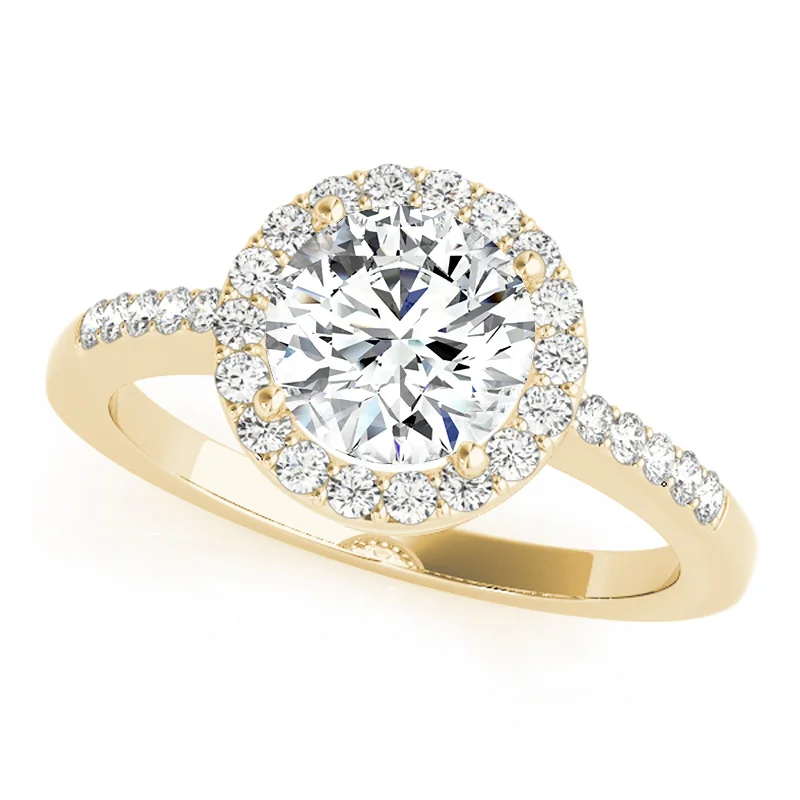 Engagement rings with halo settings and diamonds-Auriya 14k Yellow Gold Lab Grown Round Diamond Halo Engagement Ring 0.50 to 5.00 ct. tw. (F-G VS)