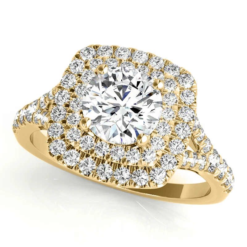 Engagement rings with halo settings and diamonds-Auriya 14k-Yellow Gold Lab Grown Round Diamond Halo Engagement Ring 0.50 to 5.00 ct. tw. (F-G VS)