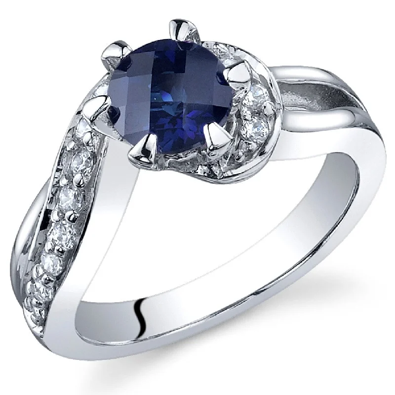 Engagement rings with platinum and vintage designs-Sterling Silver 1.25 ct Created Sapphire Engagement Ring