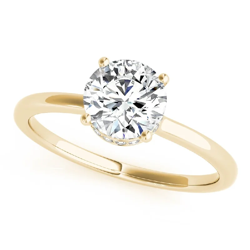 Engagement rings with split shank settings-Auriya 14k Yellow Gold Lab Grown Round Diamond Halo Engagement Ring 0.50 to 5.00 ct. tw. (F-G VS)