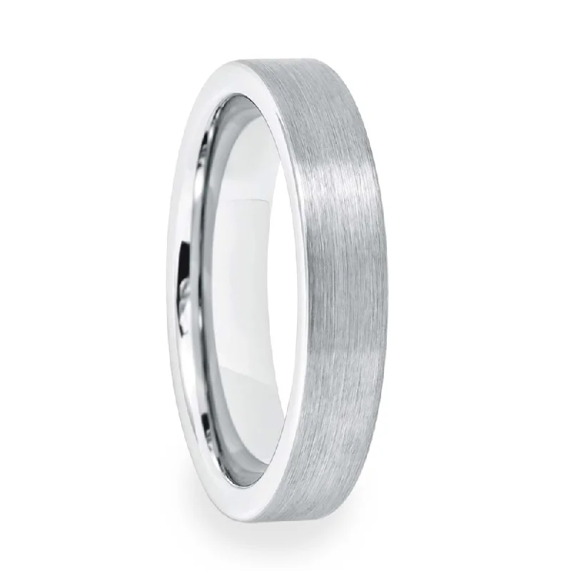 Fashionable rings for women-Brushed White Tungsten Women's Wedding Band