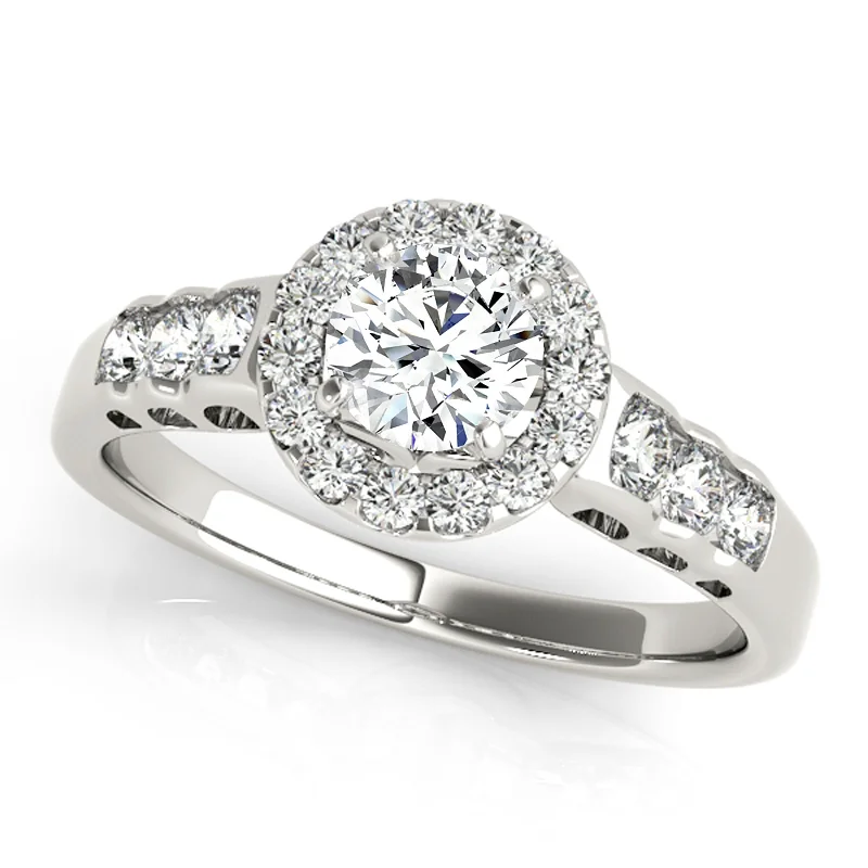 Classic diamond engagement rings-Auriya 14k White Gold Lab Grown Round Diamond Halo Engagement Ring 0.50 to 5.00 ct. tw. (F-G VS)