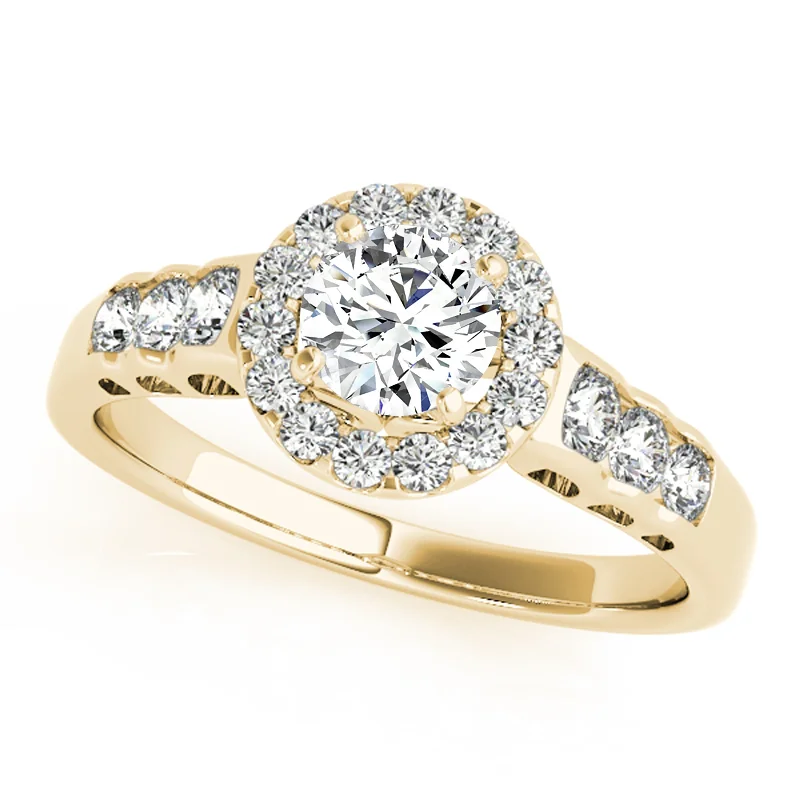 Women’s white sapphire engagement rings-Auriya 14k Yellow Gold Lab Grown Round Diamond Halo Engagement Ring 0.50 to 5.00 ct. tw. (F-G VS)