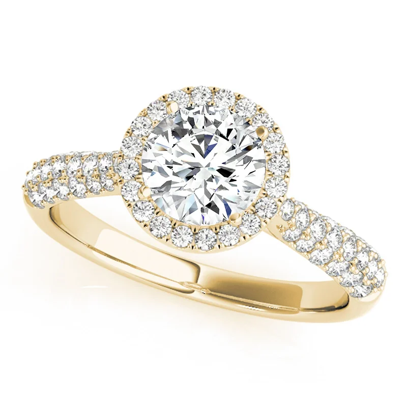 Women’s three-stone engagement rings-Auriya 14k Yellow Gold Lab Grown Round Diamond Halo Engagement Ring 0.50 to 5.00 ct. tw. (F-G VS)