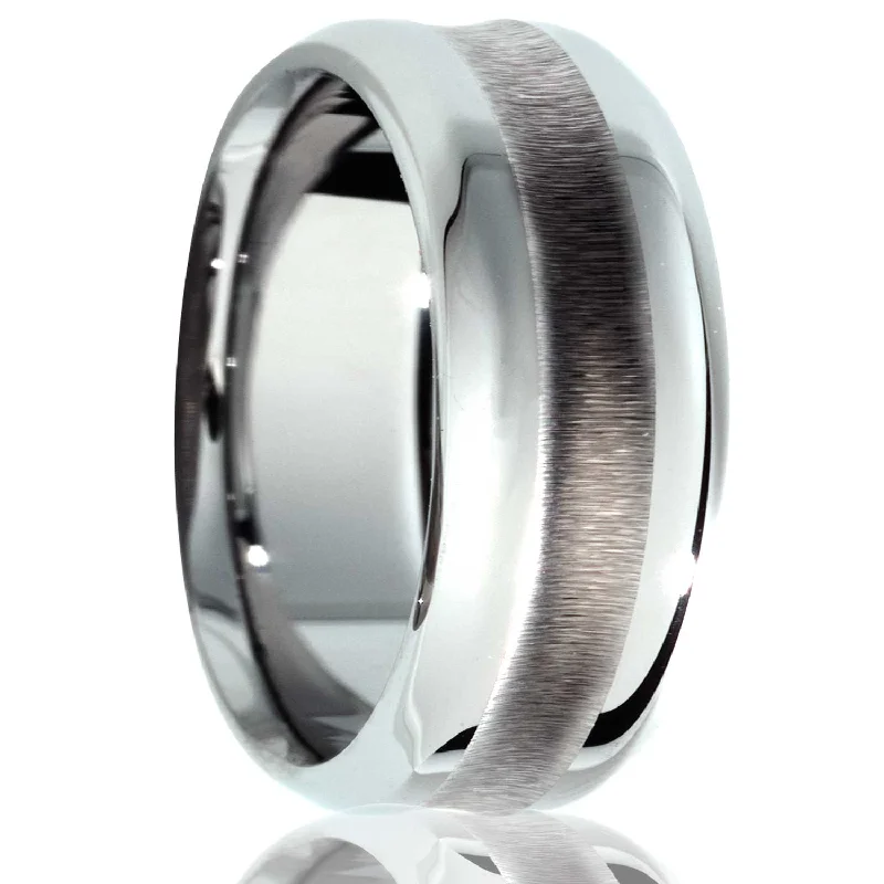 Stylish women’s rings with unique designs-Tungsten Wedding Band with Beveled Edges