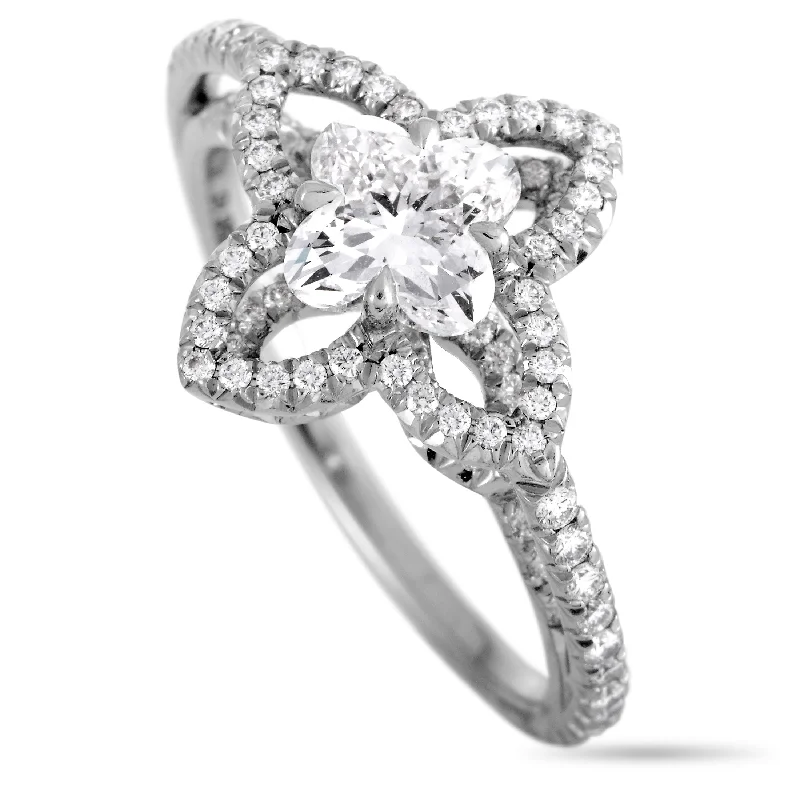 Antique style engagement rings-Louis Vuitton Monogram Fusion Platinum and Diamond Engagement Ring