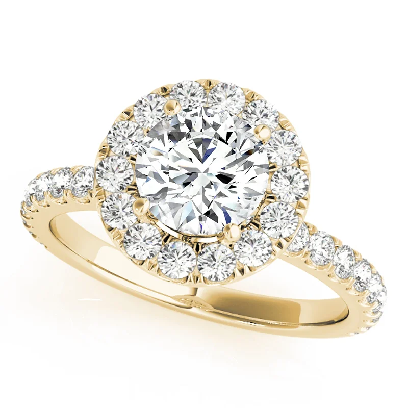 Engagement rings with pear-shaped diamonds-Auriya 14k Yellow Gold Lab Grown Round Diamond Halo Engagement Ring 0.50 to 5.00 ct. tw. (F-G VS)