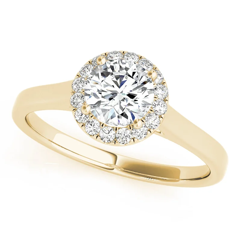 Engagement rings with cathedral settings-Auriya 14k-Yellow Gold Lab Grown Round Diamond Halo Engagement Ring 0.50 to 5.00 ct. tw. (F-G VS)