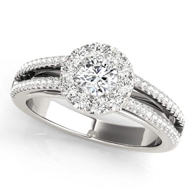 Unique gemstone engagement rings-Auriya 14k White Gold Lab Grown Round Diamond Halo Engagement Ring 0.50 to 5.00 ct. tw. (F-G VS)