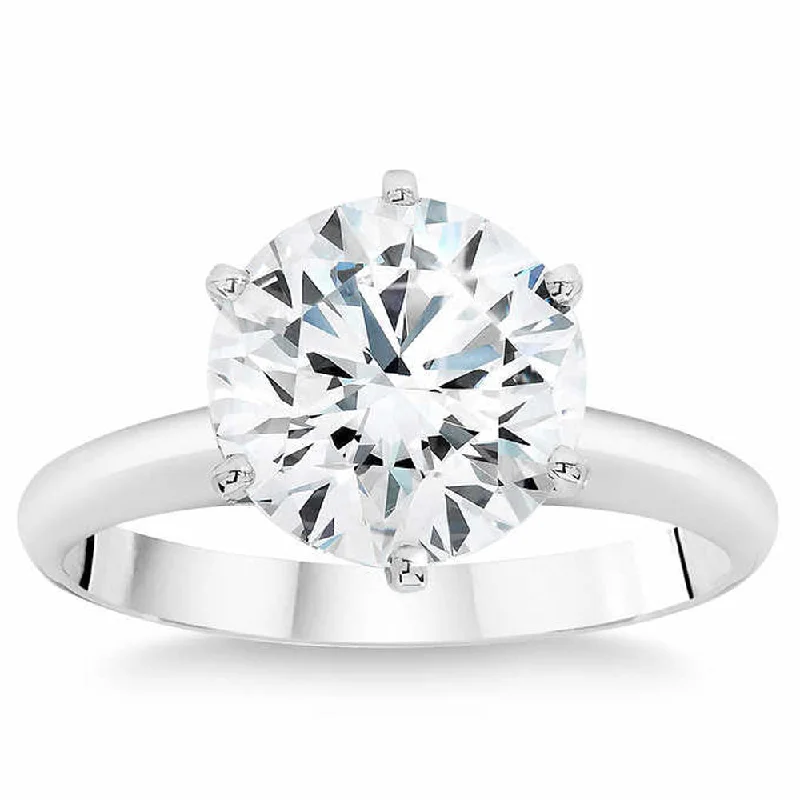 Engagement rings with twisted bands-Platinum 3.20Ct Certified Diamond Solitaire Engagement Ring Lab Grown