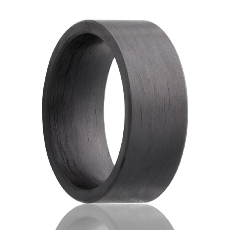 Vintage-style rings for women-Matte Carbon Fiber Men's Wedding Band