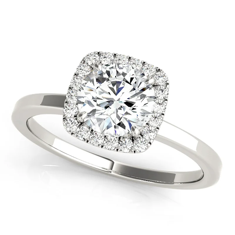 Women’s vintage-inspired engagement rings-Auriya 14k-White Gold Lab Grown Round Diamond Halo Engagement Ring 0.50 to 5.00 ct. tw. (F-G VS)