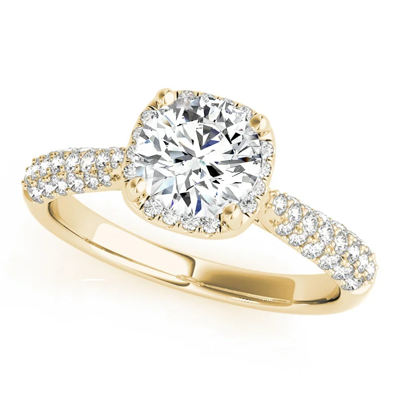 Women’s engagement rings with matching wedding bands-Auriya 14k Yellow Gold Lab Grown Round Diamond Halo Engagement Ring 0.50 to 5.00 ct. tw. (F-G VS)