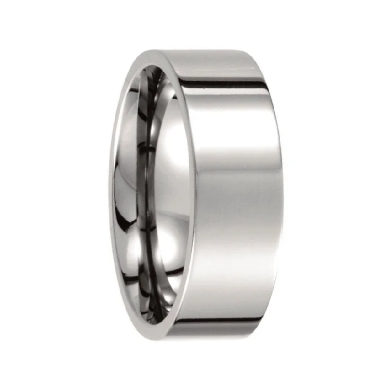 Women’s rings with pave diamonds-Titanium Wedding Band