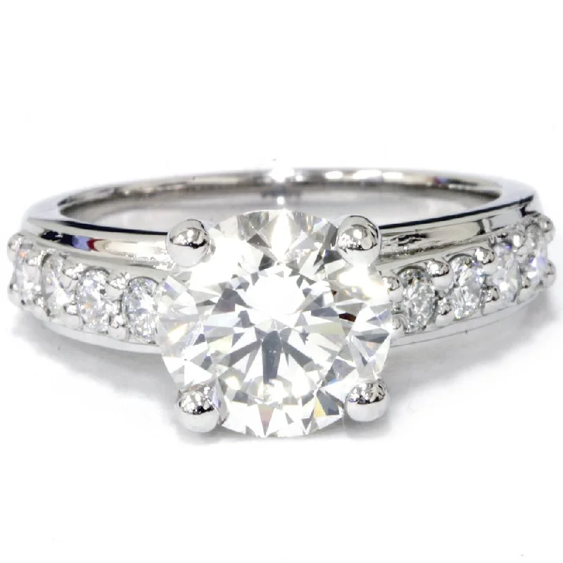 Modern engagement rings for women-2ct Diamond Engagement Wedding Ring 14K White Gold