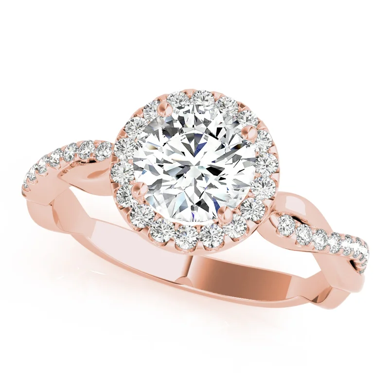 Solitaire engagement rings for women-Auriya 14k Rose Gold Lab Grown Round Diamond Halo Engagement Ring 0.50 to 5.00 ct. tw. (F-G VS)