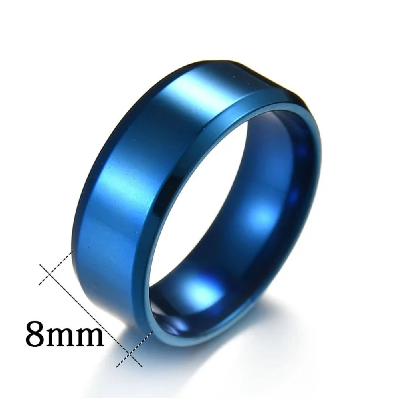 Unique engagement rings for women-Fashion Simple Polish Titanium Steel Ring Couple Wedding Engagement Jewelry Gift