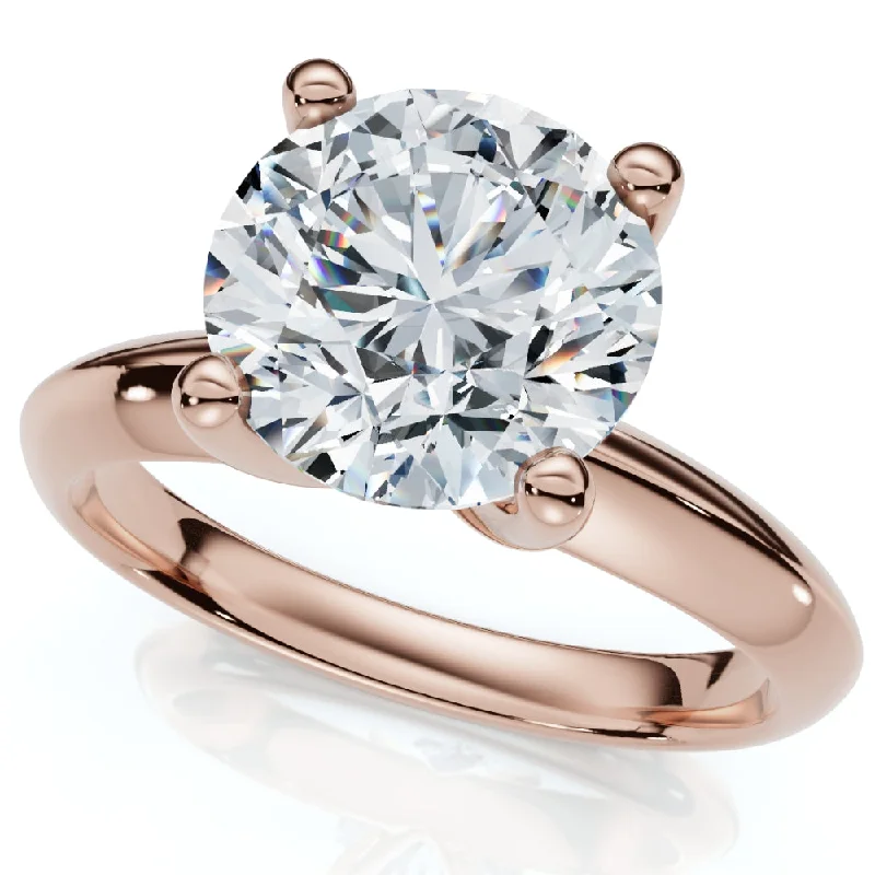 Engagement rings with diamond accents-Certified 2.60Ct Solitaire Diamond Engagement Ring Gold or Platinum Lab Grown