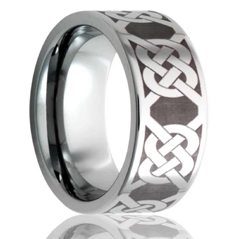 Women’s sapphire and diamond rings-Eternity Celtic Knot Titanium Wedding Band